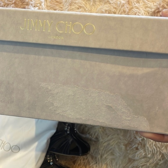 NEW | JIMMY CHOO Krissy 100 Embellished Velvet Sandal Heels Dark Mink | 37 | 6.5 - Picture 14 of 15